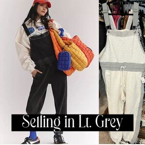 Free People Black and Cream Jumpsuit